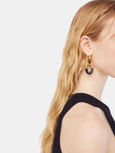 Rabanne XL Link Gold and Black Earrings