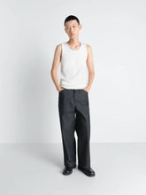 Lemaire Milk White Ribbed Cotton Linen Tank Top