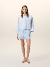 Ami Paris Blue Striped Cotton Elasticated Shorts