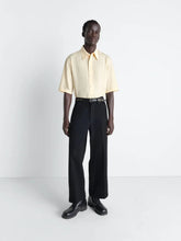 Lemaire Ice Apricot Short Sleeve Shirt in Washed Cotton Muslin