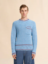 Marni Celeste Blue Mouliné Cotton Sweater