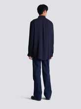 Balmain Navy Monogram Jacquard Shirt