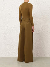 Zimmermann Dark Khaki Luna Tailored Wide-Leg Trousers