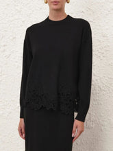 Zimmermann Black Luna Merino Lace Sweater