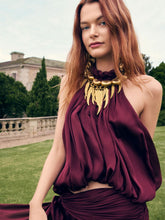 Zimmermann Wine Luna Billow Halter Top