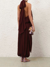 Zimmermann Wine Luna Billow Halter Top