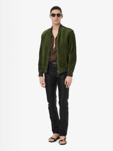 Tom Ford Chive Perforated Cashmere Suede Bomber