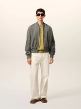 Ami Paris Carbon Goat Leather Ami de Coeur Zipped Jacket