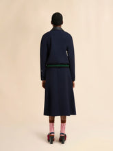 Marni Deep Blue Wool Crêpe Bomber Jacket