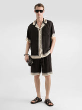 Dolce & Gabbana Black Silk Hawaii Logo Shirt