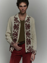 Baziszt Off-White and Burgundy Fougere Shirt