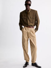 Saint Laurent Beige Slim-Fit Technical Cotton Pants