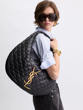 Saint Laurent Black Icare Quilted Nappa Hobo Bag