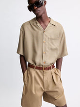 Saint Laurent Jaune Gris Geometric Silk Shirt