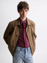 Saint Laurent Taupe Caucase Cassandre Short Jacket in Cotton Serge