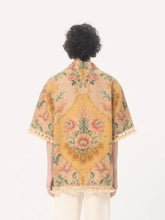 Valentino Garavani Yellow Linen Bowling Shirt with Après L’Hiver Print