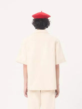 Valentino Garavani Ivory Denim Bowling Shirt with Vgold