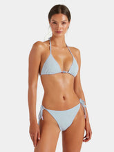 Hunza G Metallic Ice Blue Gina Beaded Bikini