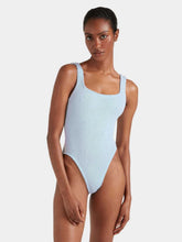 Hunza G Metallic Ice Blue Square Neck Swim