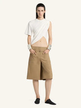 Courrèges White Asymmetrical Twist Cotton T-Shirt