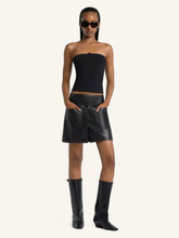 Courrèges Black Buckle Knit Bustier Top