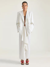 Givenchy White Draped Wool Mohair Long Skirt