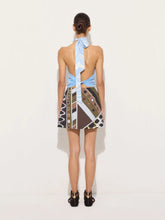 Pucci Pale Blue Knit Top with Silk Detail