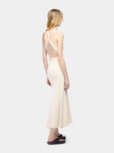 Rabanne Ivory Cut-Out Midi Dress in Viscose Jersey