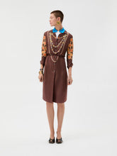 Versace Brown Printed Silk Twill Mini Shirt Dress