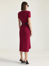 Givenchy Red Cherry Midi Wrapped Dress in Crepe Cady