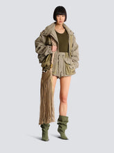 Balmain Green Cotton Twill Utility Shorts