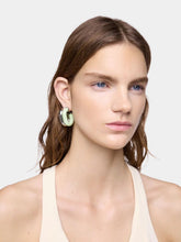 Rabanne Green XL Link Two-Tone Earrings