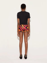 Pucci Black and Orange Marmo Print Low-Rise Shorts