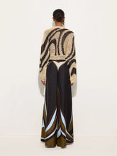 Pucci Khaki and Blue Fari Print Silk Palazzo Pants