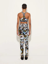 Pucci Khaki and Blue Occhi Print Sports Bra