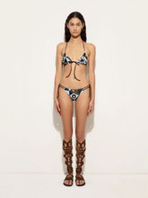 Pucci Khaki and Blue Occhi Triangle Bikini Top