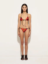 Pucci Black and Orange Occhi Bikini Top