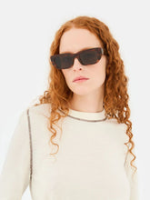 Retrosuperfuture Ra Havana Striata Rectangular Sunglasses