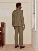 Bode Olive Lightweight Linen Double-Breasted Suit Jacket