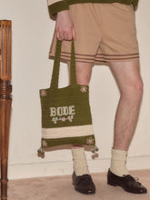 Bode Green and Cream Marsh Crochet Tote Bag