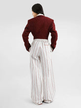 Dolce & Gabbana Red Striped Poplin Wide-Leg Trousers