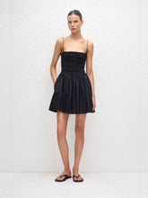 Matteau Black Shirred Bodice Mini Dress