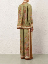 Zimmermann Khaki Scarf Floral Indra Shirt