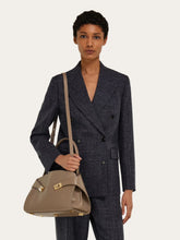 Ferragamo Warm Taupe Medium Hug Soft Shoulder Bag