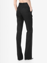 Tom Ford Black Wool Silk Blend Tailored Straight Pants