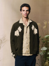 Baziszt Khaki Green Bobby Wool Cardigan