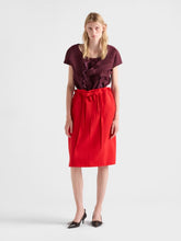 Prada Red Melange Natté Wool Midi Skirt