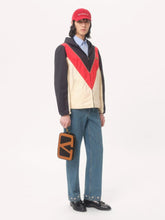 Black and Spice Leather Pouch with Vlogo