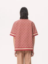 Valentino Garavani Red and Cream Cotton Shirt with Toute la V Print