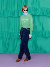 Valentino Garavani Laurel Green Cotton Sweatshirt with Panther Print